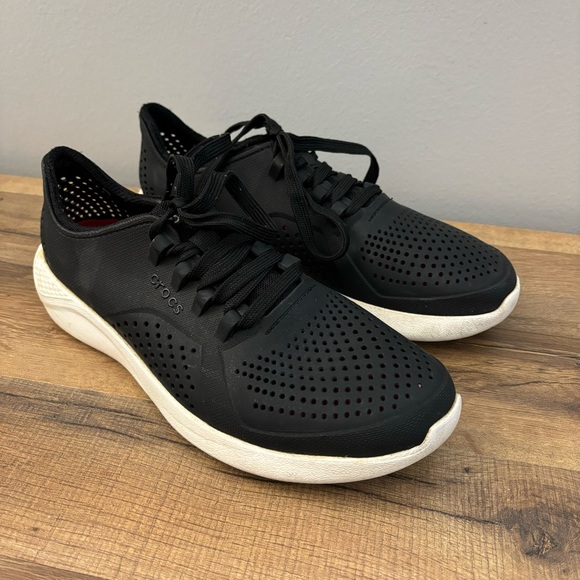 CROCS Shoes - Crocs LiteRide Pacer Black Sneaker Shoe Lace Up Women's